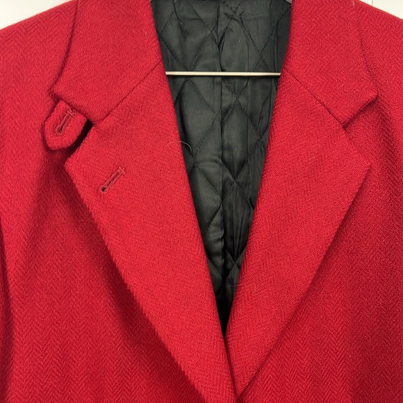 LL Bean Womens Blazer/Jacket 12R Red 70% Wool 30% Lambswool Quilted Lining EUC - Picture 2 of 13